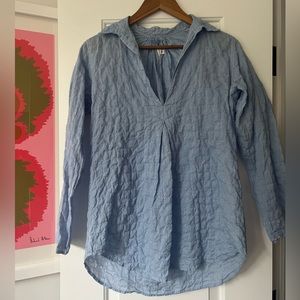 Linen beach coverup / caftan blouse by Alex Lehr American Colors